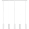 Avlånga Taklampor-Trio Lighting Soka Takpendel 5-delad GU10 matt vit