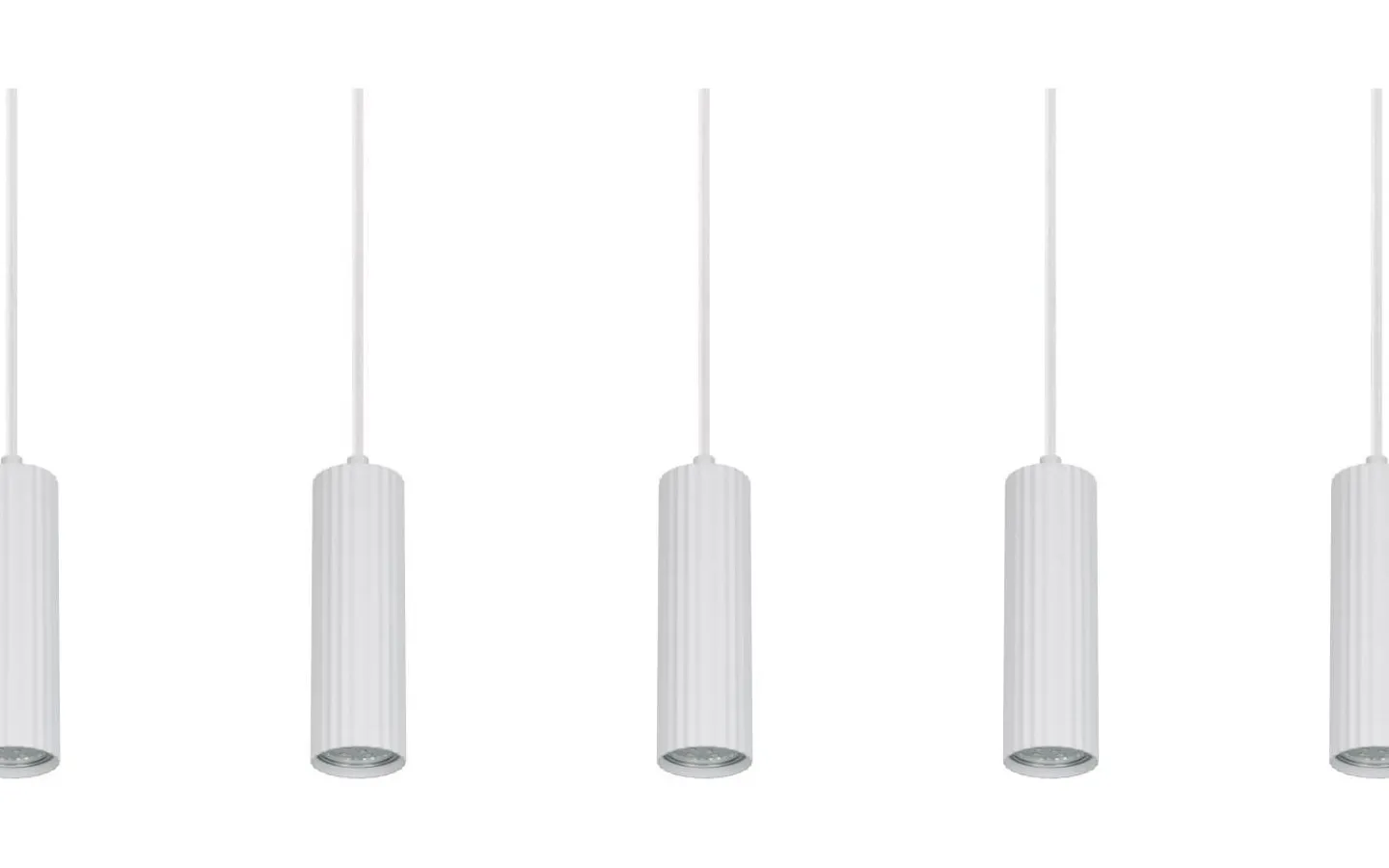 Avlånga Taklampor-Trio Lighting Soka Takpendel 5-delad GU10 matt vit