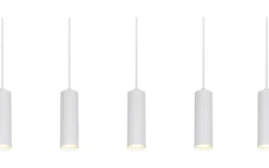 Avlånga Taklampor-Trio Lighting Soka Takpendel 5-delad GU10 matt vit