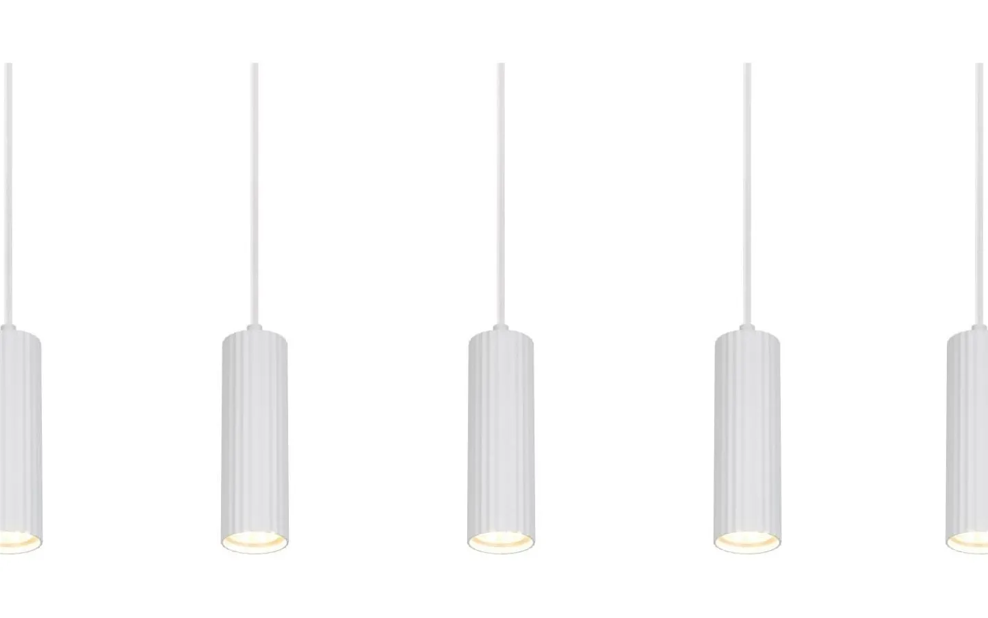 Avlånga Taklampor-Trio Lighting Soka Takpendel 5-delad GU10 matt vit