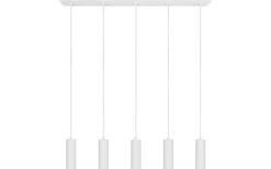 Avlånga Taklampor-Trio Lighting Soka Takpendel 5-delad GU10 matt vit