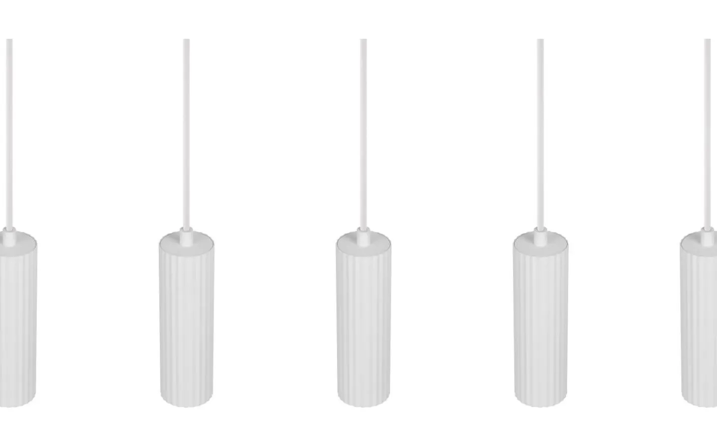 Avlånga Taklampor-Trio Lighting Soka Takpendel 5-delad GU10 matt vit