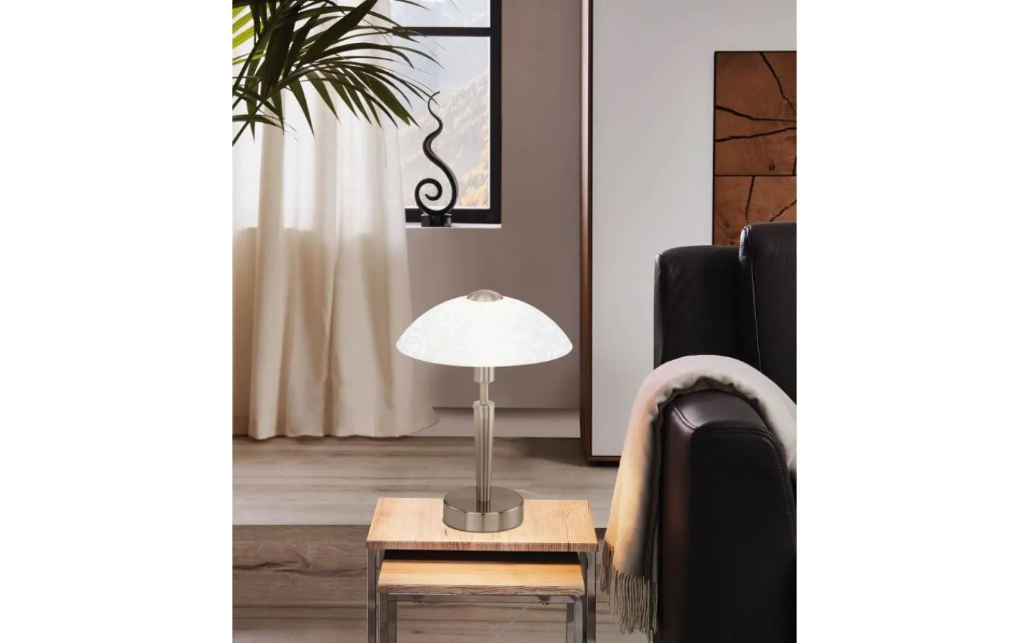 Bordslampor-Eglo Solo Bordslampa 32cm DIM Nickel