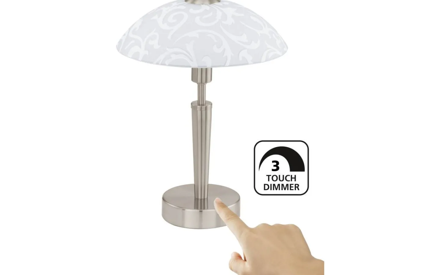 Bordslampor-Eglo Solo Bordslampa 32cm DIM Nickel
