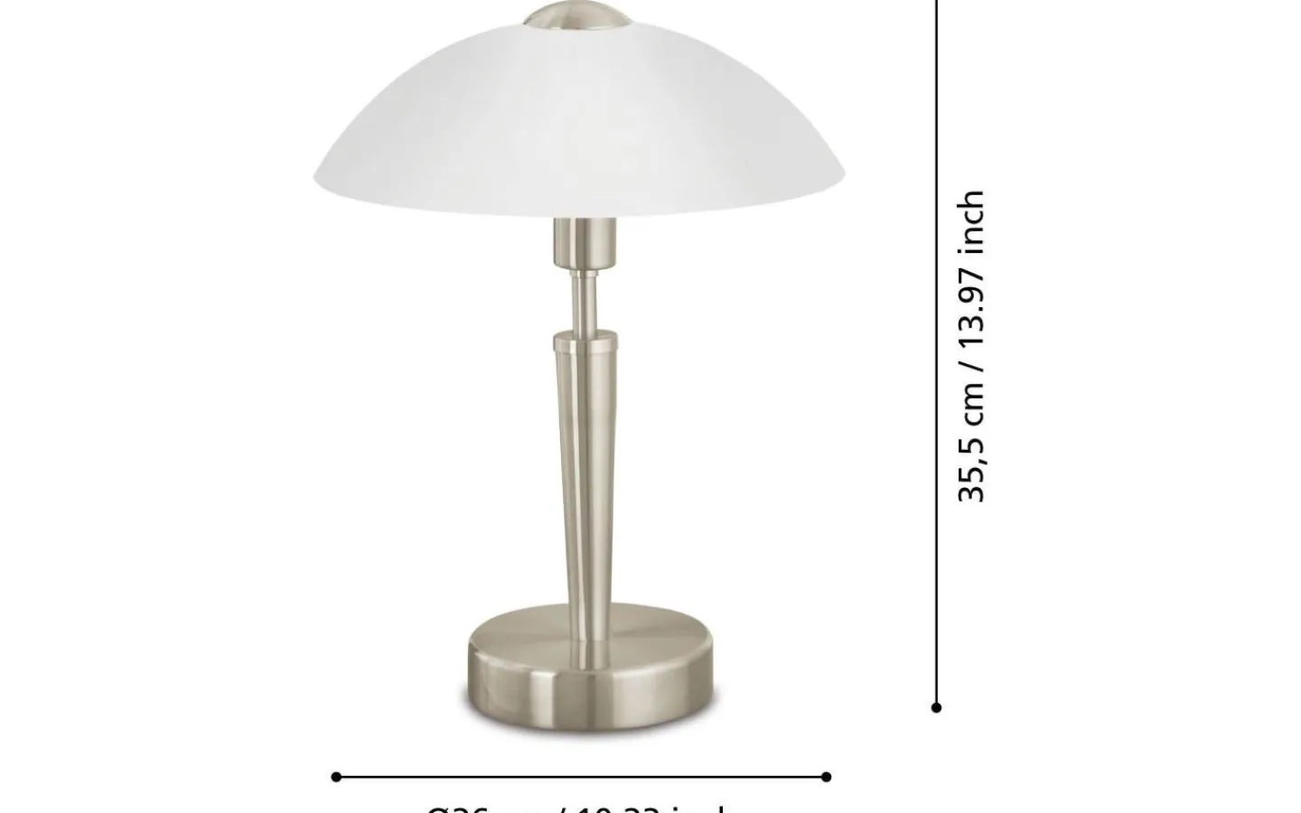Bordslampor-Eglo Solo Bordslampa 35cm DIM Nickel
