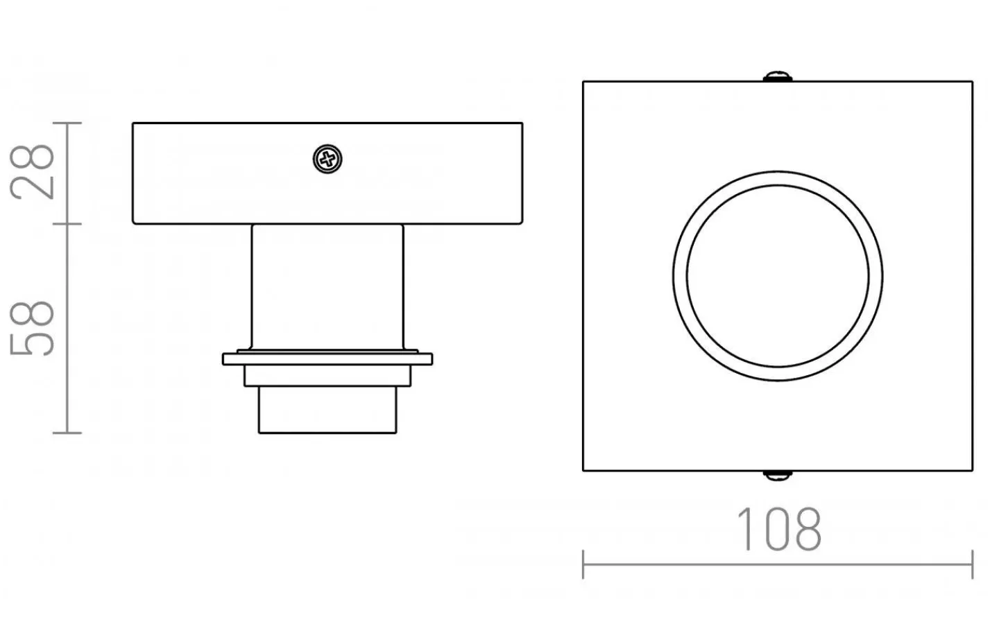Plafonder < Rendl Solo Sq Plafond 11cm Krom