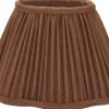 Enfärgade Runda Lampskärmar|Plisserade Lampskärmar-PR Home Sonja Lampskärm Ø35cm Cognac