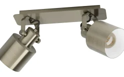 Avlånga Takspotlights|Takspot Med 2 Lampor < Eglo Southery Takspotlight 47cm Borstad Krämguld