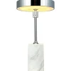 Uppladdningsbara Lampor Inomhus|Bordslampor < Dyberg Larsen Starlight Uppladdningsbar Bordslampa 25cm LED 3000K 2W Krom/Vit Marmor