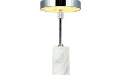 Uppladdningsbara Lampor Inomhus|Bordslampor < Dyberg Larsen Starlight Uppladdningsbar Bordslampa 25cm LED 3000K 2W Krom/Vit Marmor