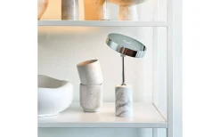 Uppladdningsbara Lampor Inomhus|Bordslampor < Dyberg Larsen Starlight Uppladdningsbar Bordslampa 25cm LED 3000K 2W Krom/Vit Marmor