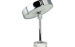 Uppladdningsbara Lampor Inomhus|Bordslampor-Dyberg Larsen Starlight Uppladdningsbar Bordslampa 25cm LED 3000K 2W Krom/Grå Marmor