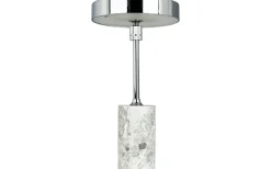 Uppladdningsbara Lampor Inomhus|Bordslampor-Dyberg Larsen Starlight Uppladdningsbar Bordslampa 25cm LED 3000K 2W Krom/Grå Marmor