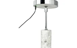Uppladdningsbara Lampor Inomhus|Bordslampor-Dyberg Larsen Starlight Uppladdningsbar Bordslampa 25cm LED 3000K 2W Krom/Grå Marmor