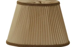 Plisserade Lampskärmar-Hallbergs Stilskärm Satin Oval Lampskärm 20cm Plisserad Guld