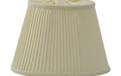 Plisserade Lampskärmar-Hallbergs Stilskärm Satin Oval Lampskärm 20cm Plisserad Beige