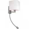 Sovrum|Läslampor < Rendl Taina Vägglampa Vit/Matt nickel E27 + 3W LED 25° 3000K