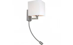 Sovrum|Läslampor < Rendl Taina Vägglampa Vit/Matt nickel E27 + 3W LED 25° 3000K
