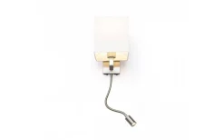 Sovrum|Läslampor < Rendl Taina Vägglampa Vit/Matt nickel E27 + 3W LED 25° 3000K