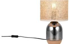 Bordslampor-Trio Lighting Tara Bordslampa 33cm E27 beige/förkromad