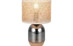 Bordslampor-Trio Lighting Tara Bordslampa 33cm E27 beige/förkromad
