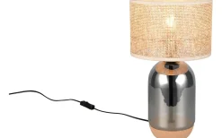 Bordslampor < Trio Lighting Tara Bordslampa 43cm E27 beige/förkromad