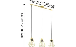 Avlånga Taklampor < Eglo Tarbes Taklampa 80cm Mässing