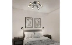 Plafonder < Trio Lighting Tarifa Plafond 6-delad E14 mattsvart/förkromad
