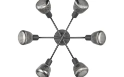 Plafonder < Trio Lighting Tarifa Plafond 6-delad E14 mattsvart/förkromad