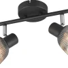 Takspot Med 2 Lampor-Trio Lighting Tarifa Spotlight 2-delad E14 mattsvart/förkromad