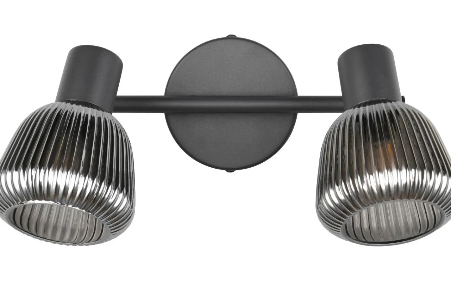 Takspot Med 2 Lampor-Trio Lighting Tarifa Spotlight 2-delad E14 mattsvart/förkromad