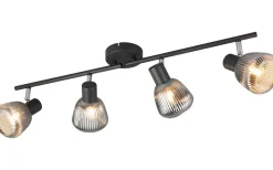 Avlånga Takspotlights|Takspot Med Minst 4 Lampor-Trio Lighting Tarifa Spotlight 4-delad E14 mattsvart/förkromad