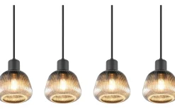 Avlånga Taklampor < Trio Lighting Tarifa Takpendel 4-delad E27 mattsvart/förkromad
