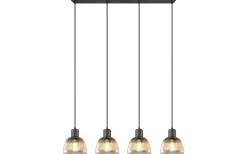 Avlånga Taklampor < Trio Lighting Tarifa Takpendel 4-delad E27 mattsvart/förkromad