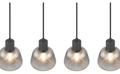 Avlånga Taklampor < Trio Lighting Tarifa Takpendel 4-delad E27 mattsvart/förkromad
