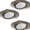 Spotlights Med Utbytbar Ljuskälla < Eglo Tedo Spotlight 3-Pack GU10 LED 3000K 3x4,6W Nickel