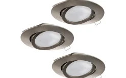 Spotlights Med Utbytbar Ljuskälla < Eglo Tedo Spotlight 3-Pack GU10 LED 3000K 3x4,6W Nickel