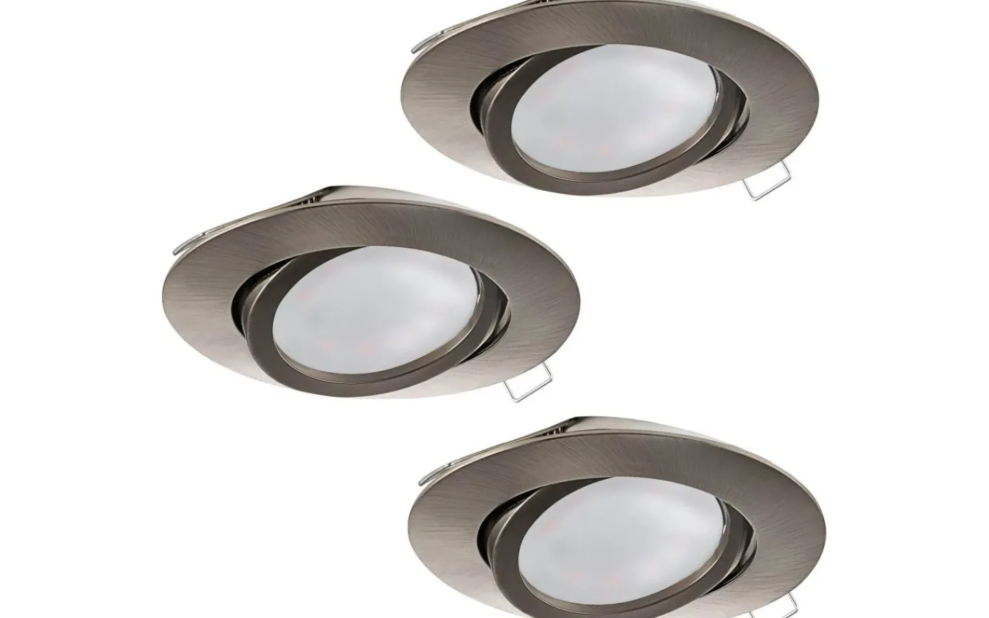 Spotlights Med Utbytbar Ljuskälla < Eglo Tedo Spotlight 3-Pack GU10 LED 3000K 3x4,6W Nickel