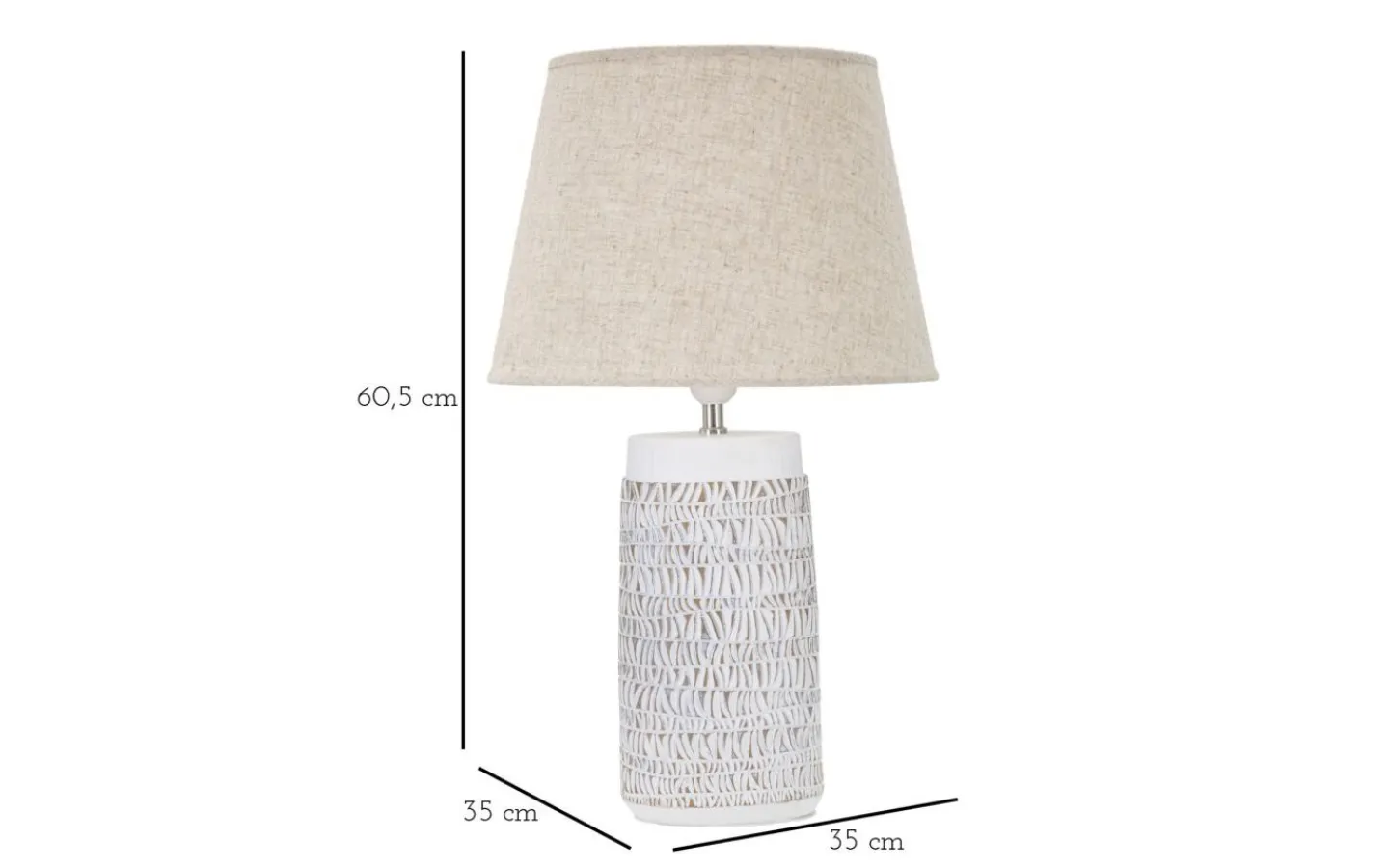 Bordslampor-Mauro Ferretti Tema Bordslampa 60,5cm Vit/Beige