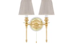 Plisserade Lampskärmar-Karlskrona Lampfabrik Textilskärm 130 - Beige bomullstyg