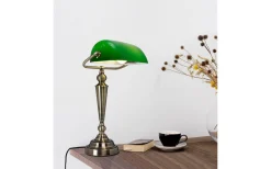 Skrivbordslampor < Cottex The Banker Bordslampa 41cm Antik/Grön
