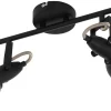 Avlånga Takspotlights|Takspot Med 2 Lampor < Eglo Thornton Takspotlight 39cm Svart/Guld