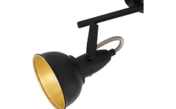 Avlånga Takspotlights|Takspot Med 2 Lampor < Eglo Thornton Takspotlight 39cm Svart/Guld