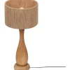 Bordslampor-Trio Lighting Toba Bordslampa E27 trä/beige