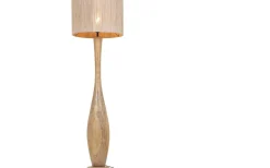 Golvlampor < Trio Lighting Toba Golvlampa E27 trä/beige