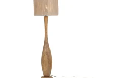 Golvlampor < Trio Lighting Toba Golvlampa E27 trä/beige
