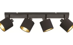 Avlånga Takspotlights|Takspot Med Minst 4 Lampor-Reality Tommy Spotlight 4-delad E14 matt svart/guld