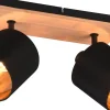 Takspot Med 2 Lampor < Reality Tommy Spotlight 2-delad E14 trä/matt svart