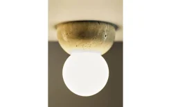 Badrumslampor Vägg|Badrumslampor Tak-Globen Lighting Torrano Plafond/Vägglampa 13cm Travertin IP44