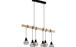 Avlånga Taklampor < Eglo Townshend Taklampa 100cm 6L Trä/Svart
